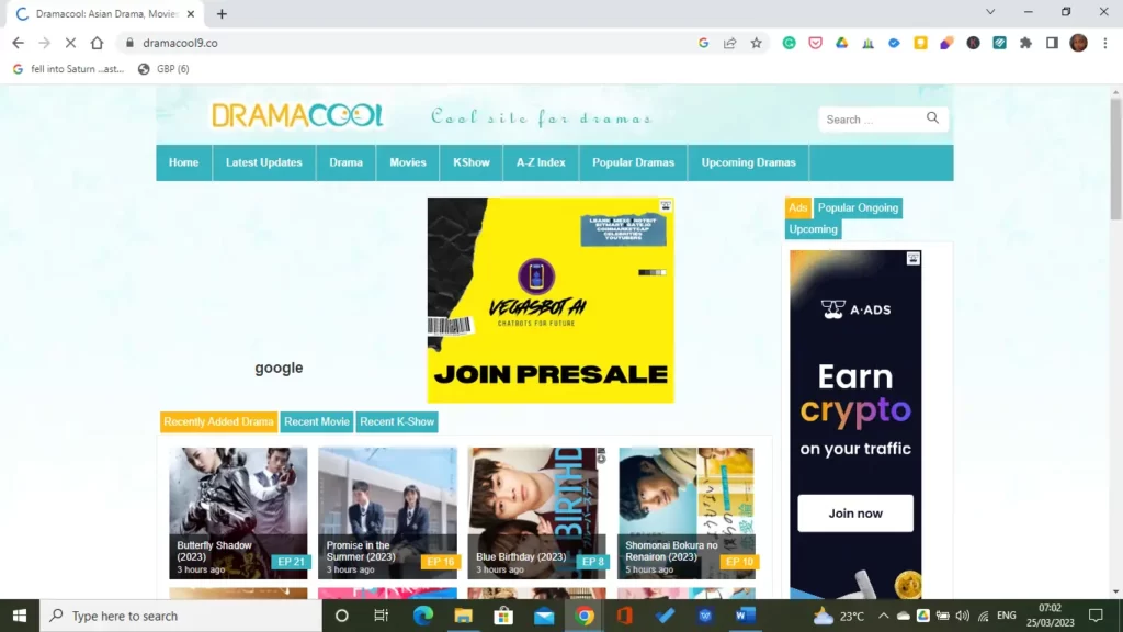 Dramacool homepage