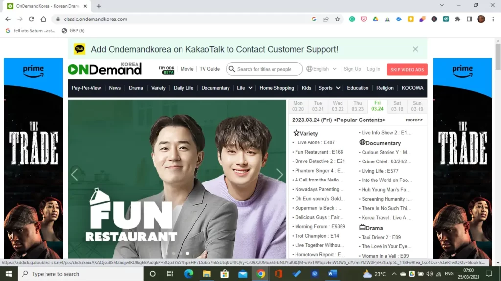 On-demand Korea homepage